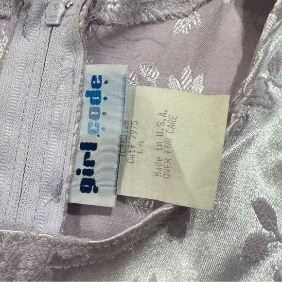 Vintage 90’s y2k Girl Code Silver Purple Butterfly Dress Girls 14 - Picture 4 of 4